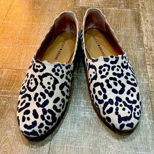 Lucky Brand Flats Cloeey Scalloped Edge Leopard Print Womens Size 10